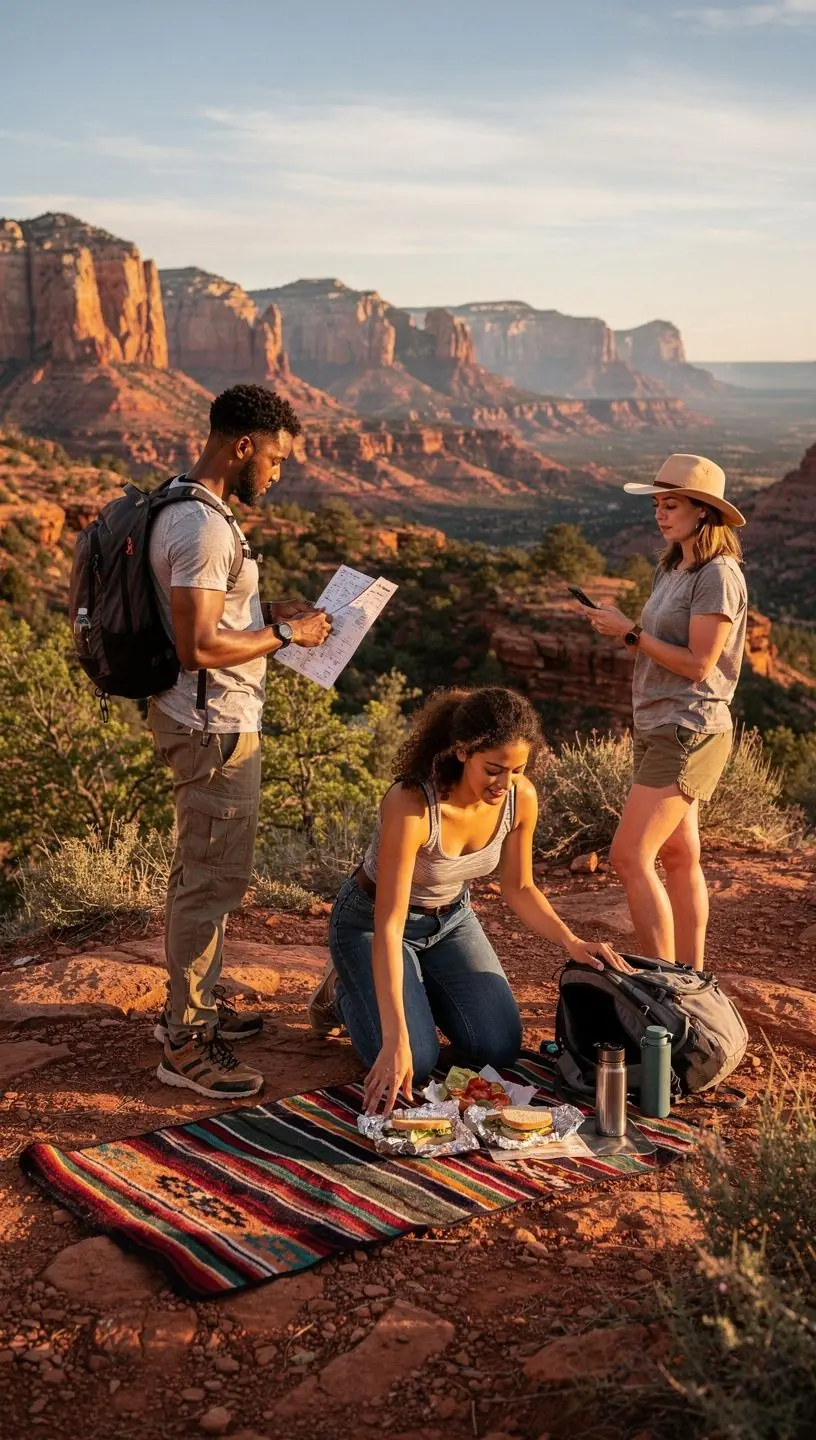 Zachód słońca nad jeziorem, z odbiciem w wodzie i otaczającymi drzewami.